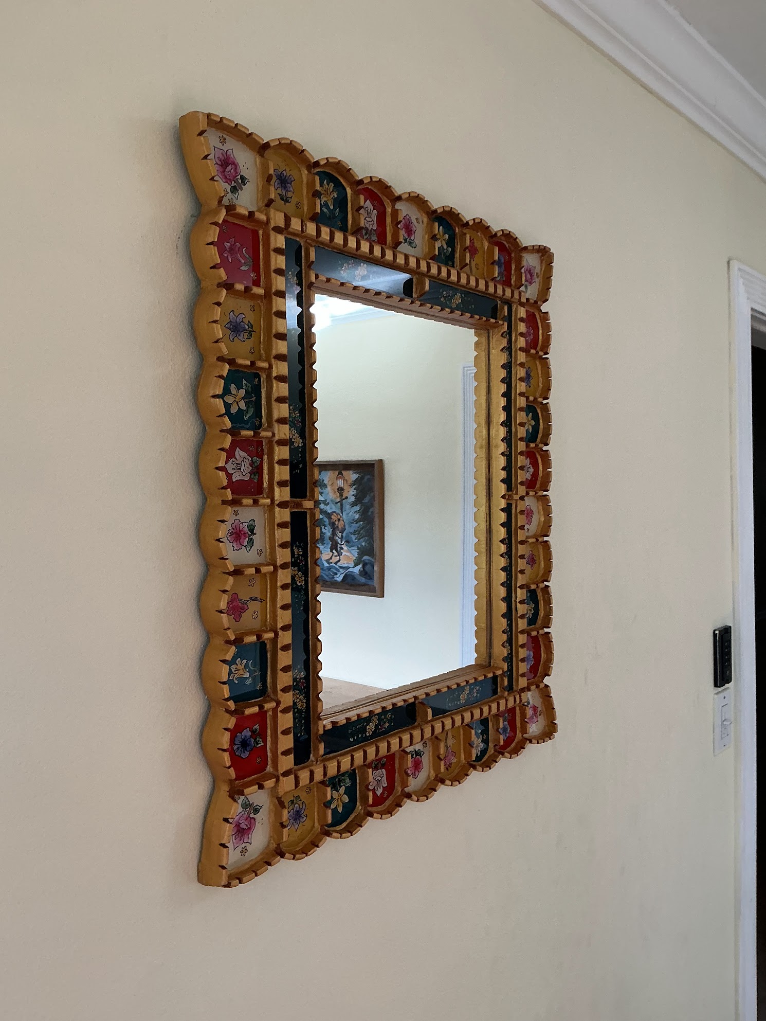 Side view of Mediterranean Gold showing the depth of its handcrafted frame
