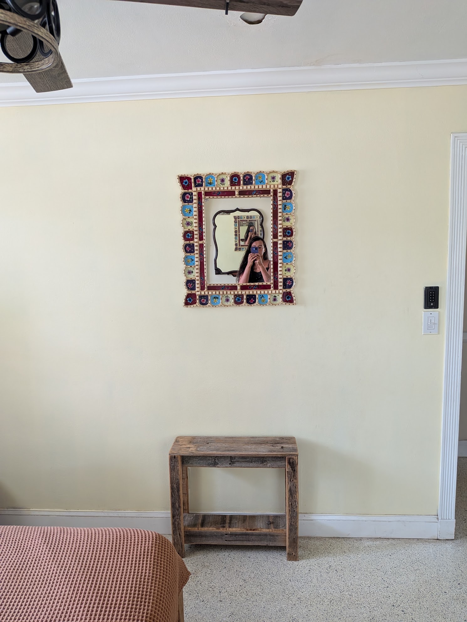Room view of Winter Garden hanging above a small wooden table